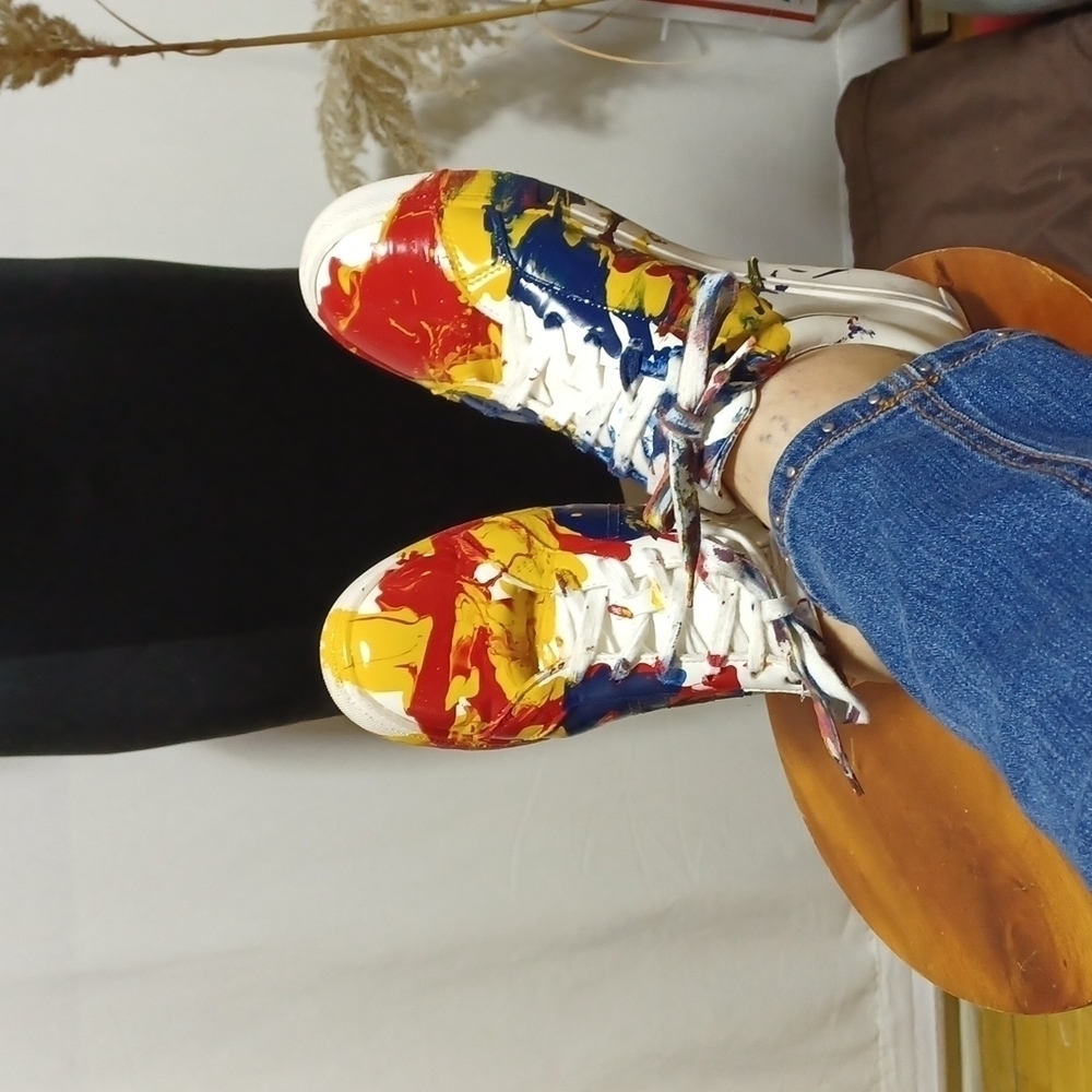 SLICK BUDS FASHIONS MENS shoes size 9.5 with custom paint job
